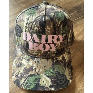 Dairy Boy River Camo Trucker Hat Pink Logo Otto Cap OSFM 120-838160705 NWOT